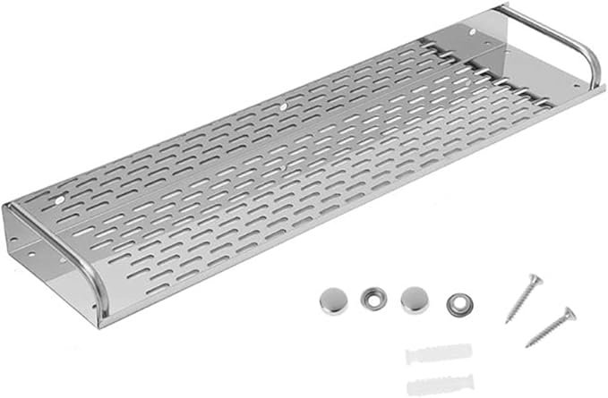 ZTBH Bathroom Divider Stainless Steel Kitchen Bathroom Shelf, 20-60cm Wall-Mounted Storage Rack, Single Layer Storage Shelf Bathroom Hardware Sets (Color : 50cm)