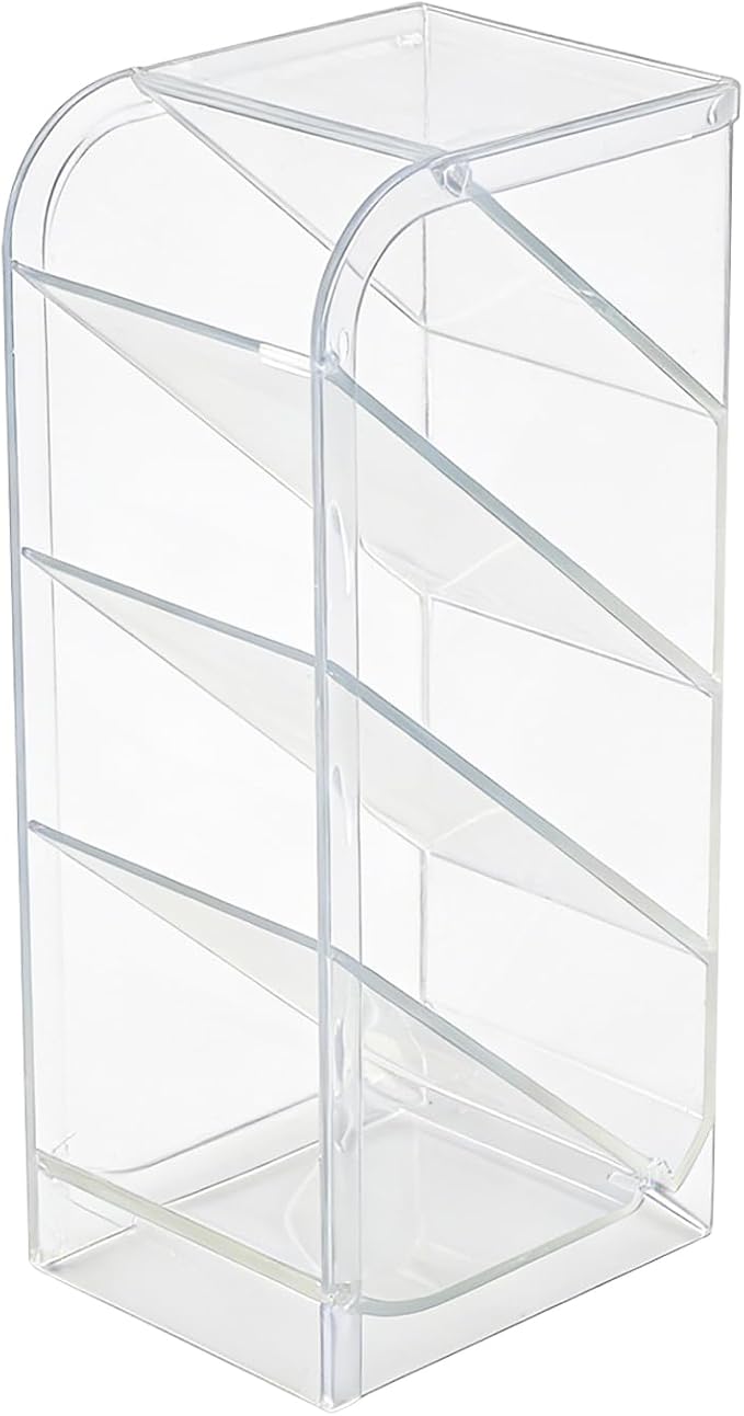 4-Tier Acrylic Rollerball Perfume Organizer, 45° Slanted Perfume Holder, Transparent ScentBird & Travel Size Perfume Sample Storage Case