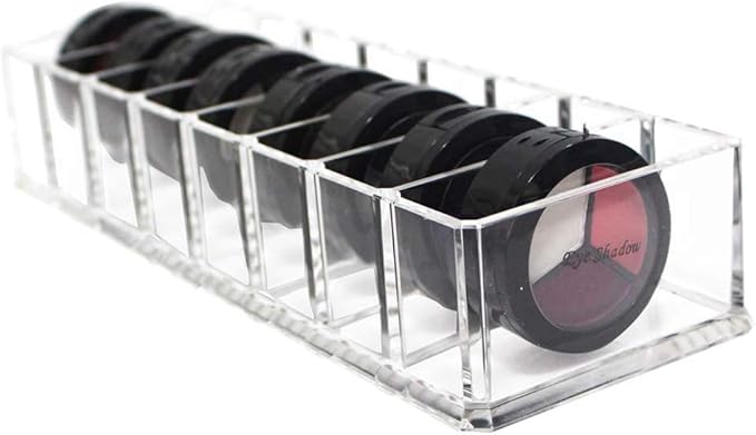 Makeup Cosmetic Display Case with 8 Slots, Skincare Organizers, Clear Makeup Storage Drawers Storage, Beauty Compact Blush (Transparent)