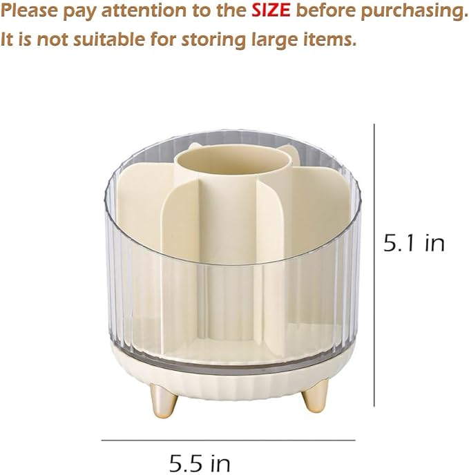 360° Rotating Makeup Organizer, Makeup Brush Holder, Cosmetic Display Case, Lipstick Organizer for Vanity Desk Bathroom Countertop (Orange)