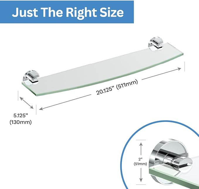Gatco 5556 Sky Glass Shelf, Chrome