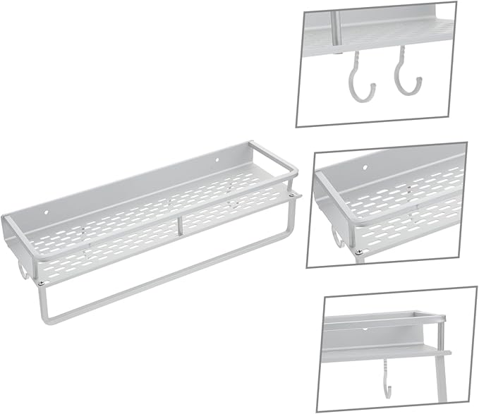 1set Multipurpose Wall-Mounted Storage Rack Hanging Shelf for Bathroom Kitchen and Household Organization Design for Easy Drying and Cleanliness