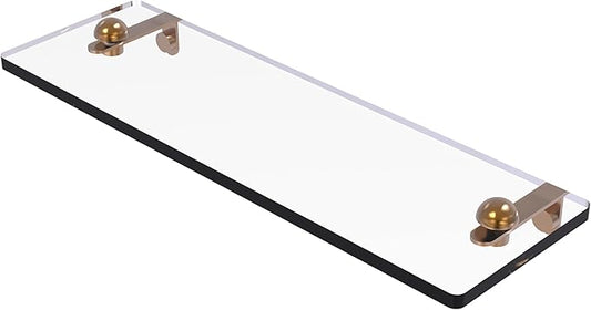 Allied Brass RC-1/16-BBR 16 Inch Glass Vanity Beveled Edges Shelf, Brushed Bronze