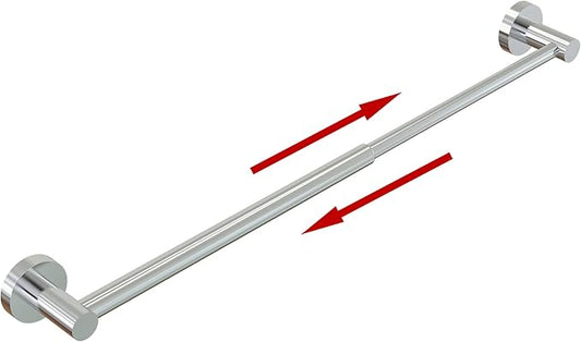 Honmein Towel Bar - Adjustable 304 Stainless Steel Towel Holder for Bathroom (11.8inch-22.6inch) Sturdy and Rustproof Wall Mounted Towel Rack for Bathroom Accessories, Polished Silver…