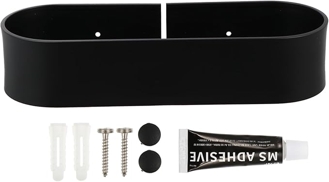 1Pc Punch Metal Bathroom Wall Rack Compact and Easy to Clean Storage Shelf for Toiletries Breathable Design for Quick Drying Black Wall Mounted Organizer