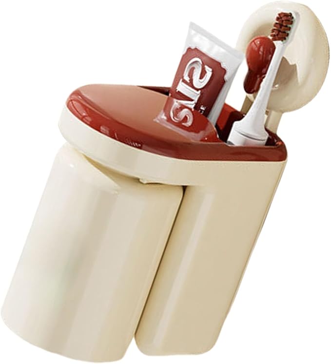 Elegant Without Drilling Wall Mounted Bathroom Organizers Portable Accessory for Toothbrushes and Cups Storage Wall Protective Bathroom Shelf