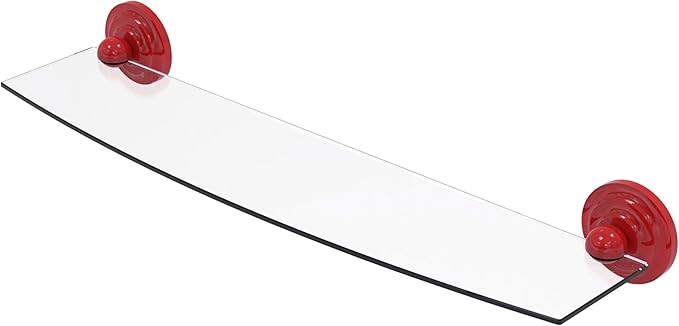 Allied Brass PQN-33/24-FER Prestige Que 24 Inch Glass Shelf, Fire Engine Red