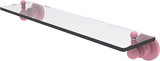 Allied Brass AP-1/22-PNK Astor Place 22 inch Glass Vanity Shelf with Beveled Edges, Pink