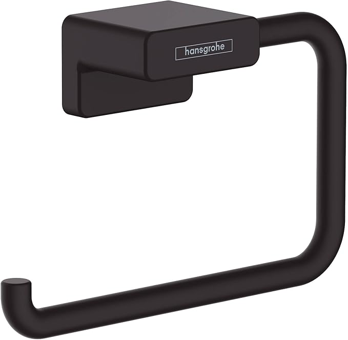 hansgrohe AddStoris Towel Ring in Matte Black 5-inch Accessories in Matte Black, 41754670