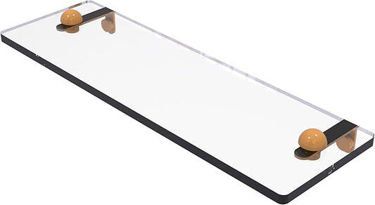 Allied Brass RC-1/16-GLY 16 Inch Glass Vanity Shelf with Beveled Edges, Golden Yellow