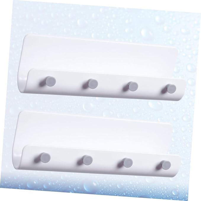 Glass Shelf for Bathroom ，Glass Aluminum，2pcs Wall Rack Storage Over Door Hanger Hook for Home