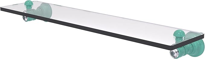 Allied Brass CC-1-22-SFG Carolina Crystal Collection 22 Inch Glass Shelf, Sea Foam Green