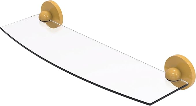 Allied Brass 1033/18-SGL Skyline Collection 18 Inch Glass Shelf, Spanish Gold