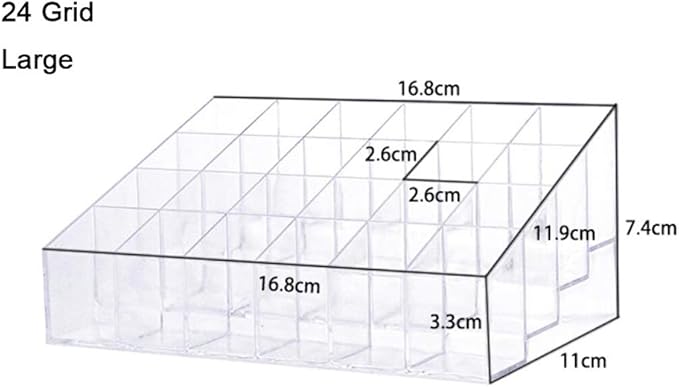 Magik 24-40 Grid Lipstick Makeup Stand Display Holder Case Cosmetic Multi-Purpose Acrylic Organizer (2, 24 Grid Large)