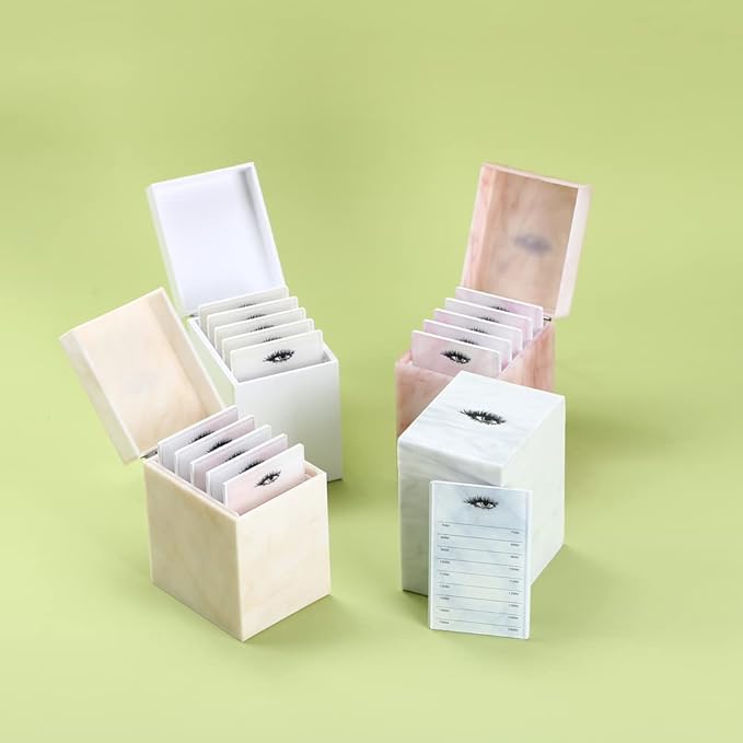 5 Layers Acrylic Eyelash Storage Box, Makeup Eyelashes Extension Close-Packed Display with 5 Pallets, Grafting False Eyelashes Glue Pallet Holder Display Organizer (5 Layers White)