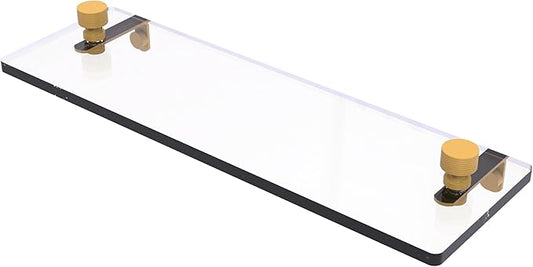 Allied Brass FT-1/16-SGL Foxtrot 16 Inch Glass Vanity Shelf with Beveled Edges, Spanish Gold