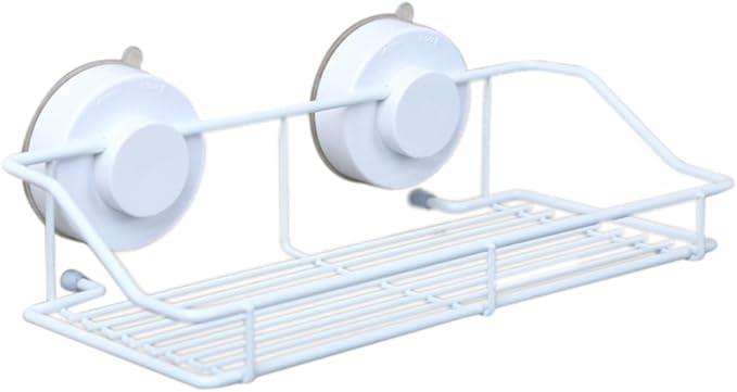 SHOWERORO Wall Mounted Bathroom Shelf Cup Space-Saving Kitchen Storage Rack for Organizing Items Bathroom and Kitchen White