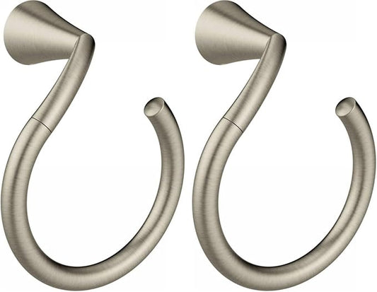 Moen YB2386BN Glyde Hand -Towel Ring, Brushed Nickel, 1 Count (Pack of 2)