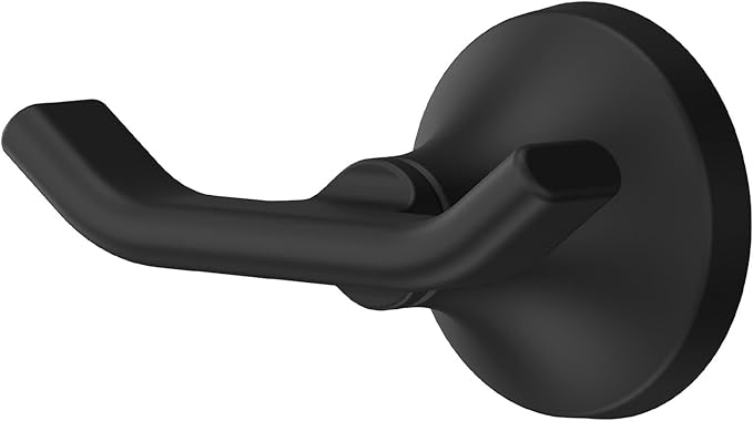 Pfister Vedra Towel Hook, Bathroom Towel & Robe Hook, Wall-Mounted, Screw-in, Matte Black Finish, BRHVED0B