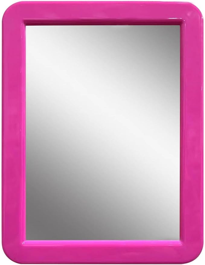 Locker Mirror Magnetic for Girls Locker, Pink 5" x 7" - Real Glass Magnetic Mirror for School Locker, Office, Home