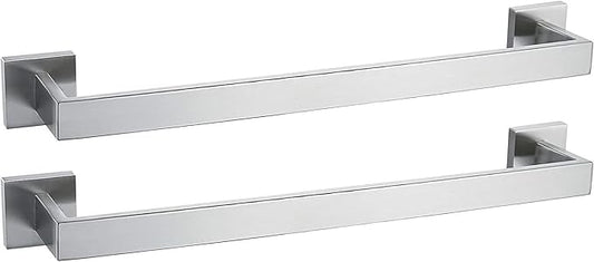 20 Inch Towel Bar 2 Pack for Bathrooms 12/16/20/24/28/32/36 Inch Stainless Steel 304 Brushed Nickel Towel Holder Modern Square Towel Rod Rustproof Wall Mount (2, Brushed Nickel, 20 Inch)