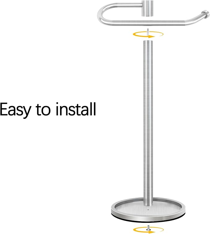 Hand Towel Holder Stand, Brushed Nickel Standing Towel Racks for Bathroom, Stainless Steel Free Standing Towel Rack, Towel Bar Kitchen Vanity Countertops Decor