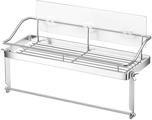 ZTBH Bathroom Divider Bathroom Wall Shelf, Wall Mounted Non Drilling Wall Shelves Bathroom Hardware Sets