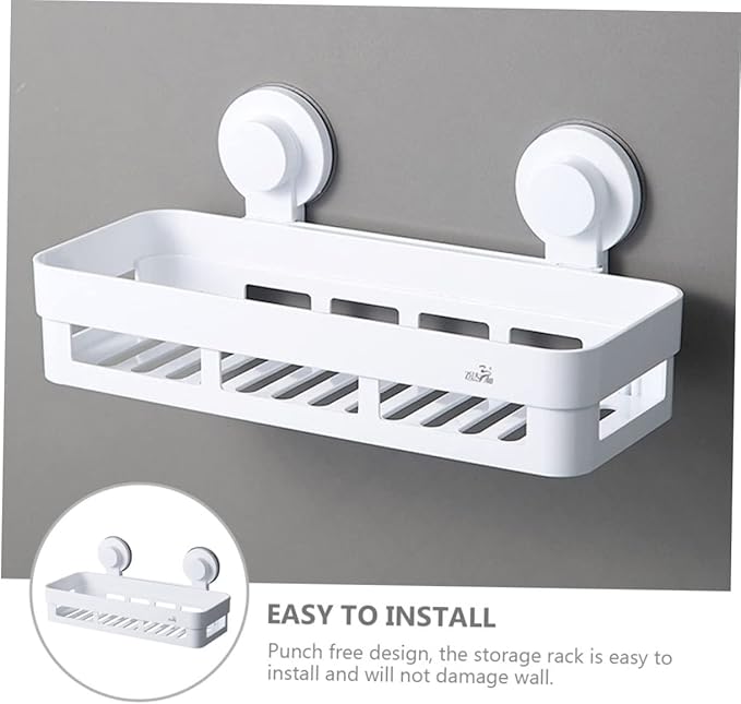 MAGICLULU Plastic Wall Shelves for Bathroom Non-Punch Storage Shelf Floating Bathroom Decor Wall-Mounted Rack