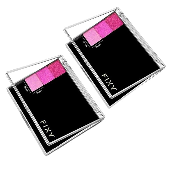 FIXY Empty Magnetic Makeup Palette Set of 2 (4.8"x4.0") with Clear Top – Depot & Declutter Your Makeup | Travel Friendly Empty Palette | Customizable & Portable Organizer For Eyeshadow, Blush & More