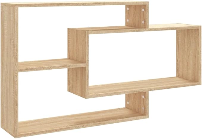 Floating Wall Shelves Set, Sonoma Oak Engineered Wood Decorative Storage Shelves for Living Room Bedroom, Rectangular Wall Mounted Display Shelves 40.9 x 7.9 x 23.0 in