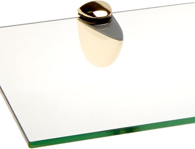 Spancraft Glass Eagle8x32-Brass Eagle Bent Glass Shelf, Brass Bracket, 8" x 32"