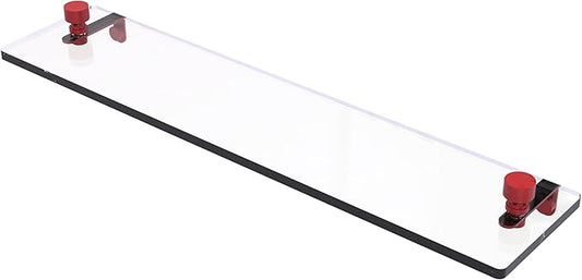 Allied Brass FT-1/22-FER Foxtrot 22 Inch Glass Vanity Shelf with Beveled Edges, Fire Engine Red