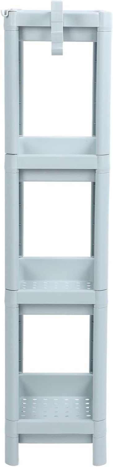 Storage Shelf for Bathroom, Open Shelf for Bathroom Storage, Independent Corner Shelf, Storage Shelf, Nordic Blue (2 (4 Tier)