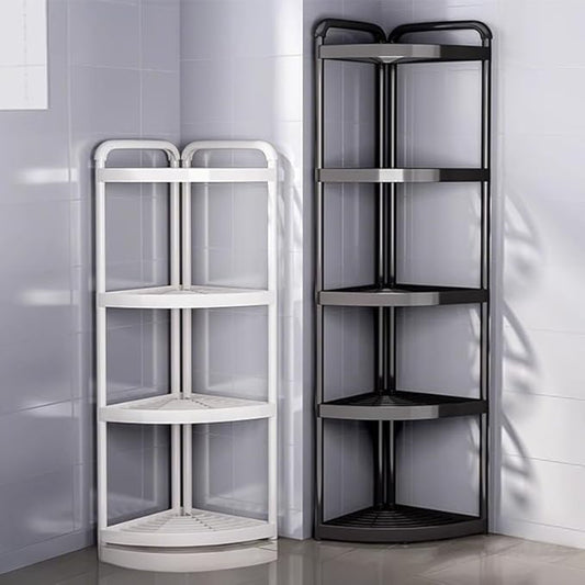 Bathroom Corner Storage Rack, Floor Standing Triangle Shelf, Multi-Layer Toilet Gap Organizer, Waterproof Stainless Steel, Space Saving with Installation Tools (Four Levels)