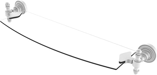 Allied Brass RD-33/18-WHM Retro Dot 18 Inch Glass Shelf, Matte White