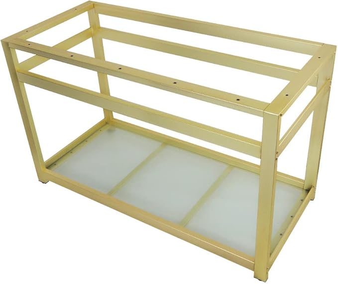 49 x 22 in. Fauceture Steel Console Sink Base with Glass Shelf, Brushed Brass