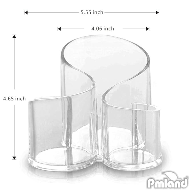 PMLAND Large Wavy Acrylic Makeup Brush and Cosmetic Holder