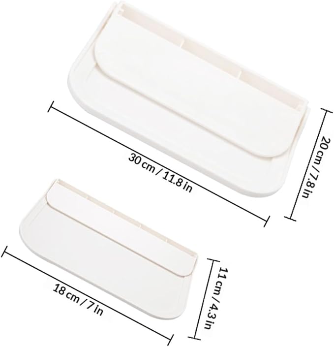 iplusmile 2pcs Folding Wall-Mounted Bathroom Shelf Rack, Small Large Adhesive Floating Storage Organizer for Towels and Soap, Space-Saving Fold Down Bathroom Wall Shelves