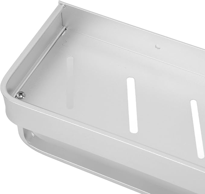 Space Aluminum Bathroom Shelf 60cm Wall Mounted Floating, Punch Free, Rust - Easy Installation, Large Capacity Storage, Ideal for Bathroom and Kitchen (with Hook)