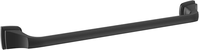 Revitalize Matte Black Traditional 18 in (457 mm) Towel Bar