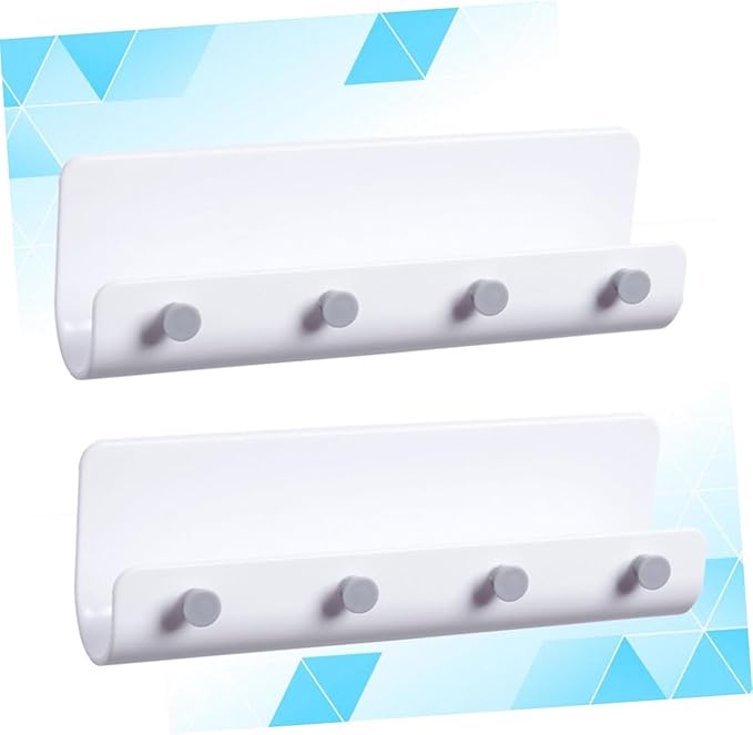Glass Shelf for Bathroom ，Glass Aluminum，2pcs Wall Rack Storage Over Door Hanger Hook for Home