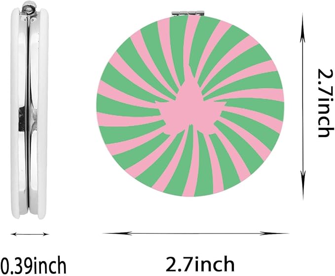 WUSUANED Pink and Green Leaf Makeup Mirror Sorority Sisters Inspired Mirror Sorority Leaf Gift Greek Sorority Paraphernalia Gifts