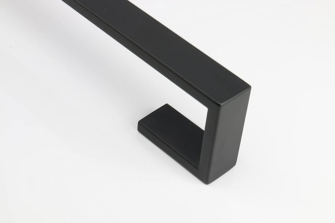 TocTen Bath Towel Rack - Square Base Thicken SUS304 Stainless Steel Towel Bar for Bathroom, Bathroom Bar Accessories Towel Rod Heavy Duty Wall Mounted Towel Holder (Matte Black, 12 Inch)
