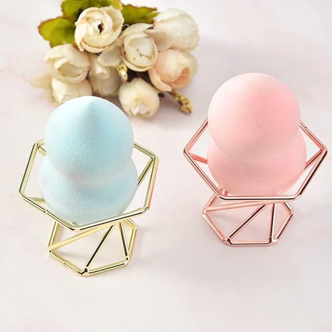 2PCS puff stand rack powder puff bracket powder puff stand beauty sponge holder Powder Puff Holder cosmetic sponge dryer metal Storage Makeup Tools