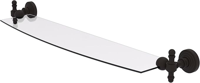 Allied Brass RW-33/24-ORB Retro Wave 24 Inch Glass Shelf, Oil Rubbed Bronze