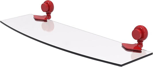 Allied Brass 433T/18-FER Venus Collection 18 Inch Glass Shelf with Twist Accents, Fire Engine Red