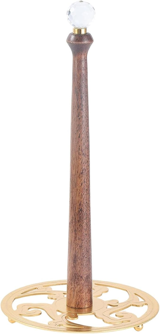 Wooden Shelf Bathroom Kitchen Storage Dispenser Stand Freestanding Metal Holder with Large Capacity Bathroom Organizer