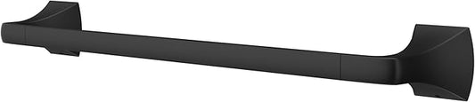 Pfister Bruxie Bath Towel Bar for Bathroom, 18-Inch, Wall-Mounted, Screw-in, Matte Black Finish, BTBBIE1B