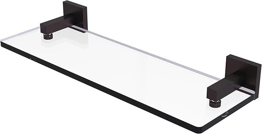 Allied Brass MT-1-16-ABZ Montero Collection 16 Inch Glass Vanity Beveled Edges Shelf, Antique Bronze