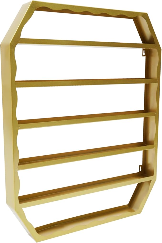 Nail Polish Organizer Wall Mounted, 3Pcs 6-Tier Nail Polish Storage Rack, Metal Nail Polish Storage Holder, Multifunctional Organizer for Essential Oil Perfume at Home Salon Spa(Gold)